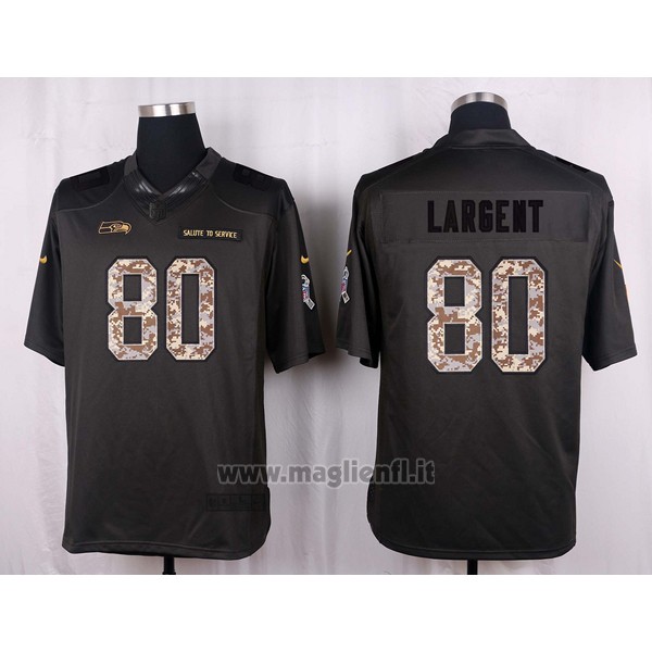 Maglia NFL Anthracite Seattle Seahawks Largent 2016 Salute To Service